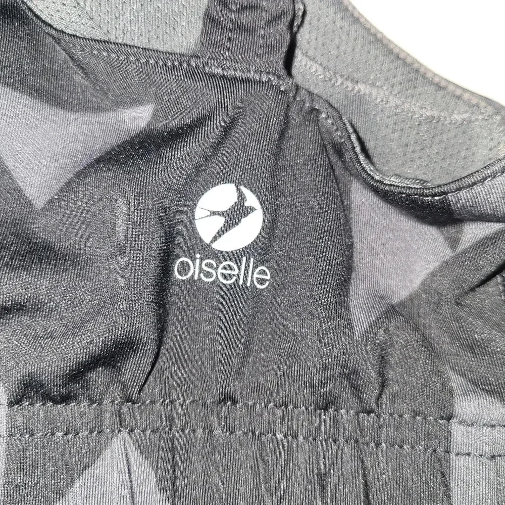 Oiselle Sports Bra Black Geometric Print Size 06 / Small Gym‎ Workout Athletic